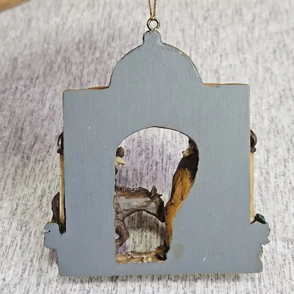 VTG Christmas Ornament Holy Family Flight From Egypt Nativity Resin Baby Jesus